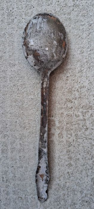Чайная ложка, медь серебряная (мідь серебряна) примерно XVII-XVIII век