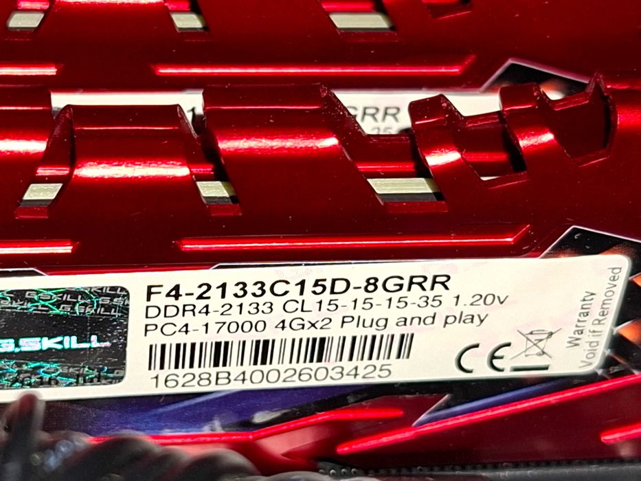 Memória Ram (4G x 2) total 8 G ddr4 2133 CL15 1.2V