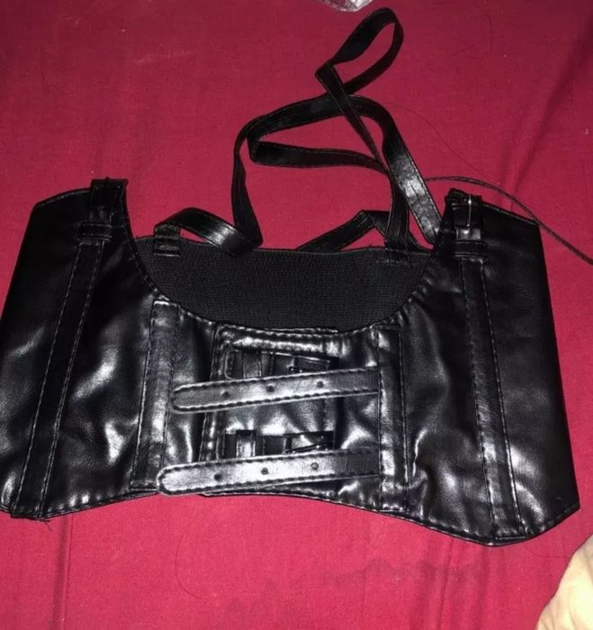 Nowy czarny gorset kamizelka S/M cosplay Halloween