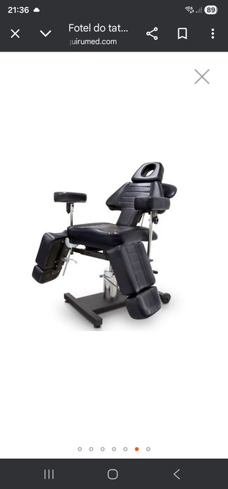 Fotel do tatuażu - hydrauliczny,czarny z pełną regulacją