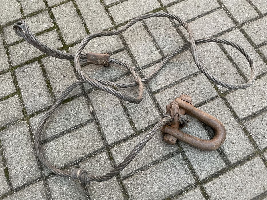 Duza Szekla do ciagnika z liną 2 metry PRL