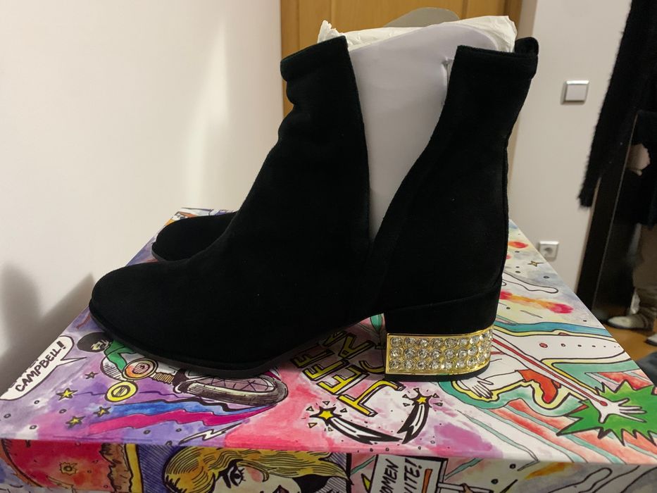 Botas Jeffrey Campbell, pretas, tamanho 39
