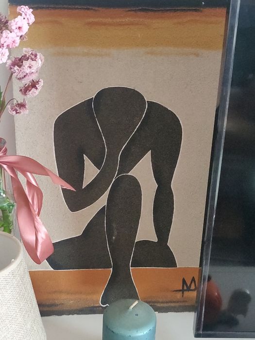 Tela pintura sobre areia