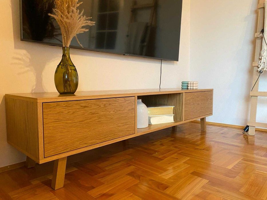 Szafka RTV z szufladami tip-on (push to open), do salonu, pod TV