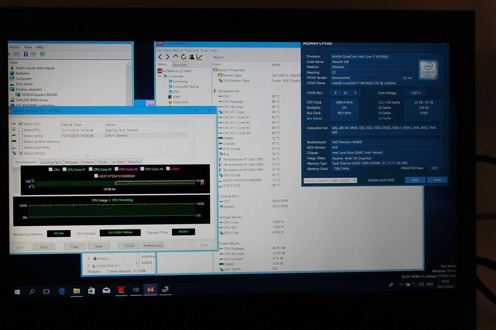 Dell Precision m4800 Quadro m2200 Core i7-4910MQ 4K UHD 32GBRAM м4800