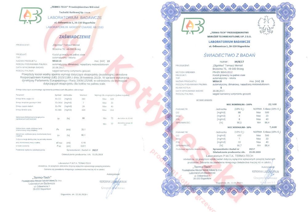 Kocioł piec c.o. 5 klasa HEKLA - WEGA 25 kW ekogroszek ekoprojekt