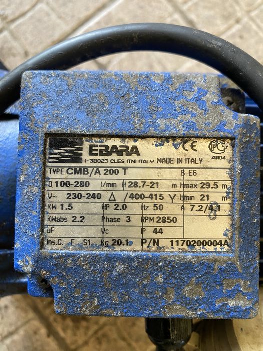 Eletrobomba Centrífuga de Superfície — 2 HP / 1500 W — Trifásica USADA