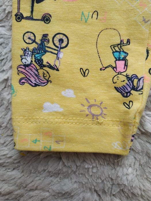 Nowe, cienkie legginsy/żółte/print/prezent/little kids/r.98
