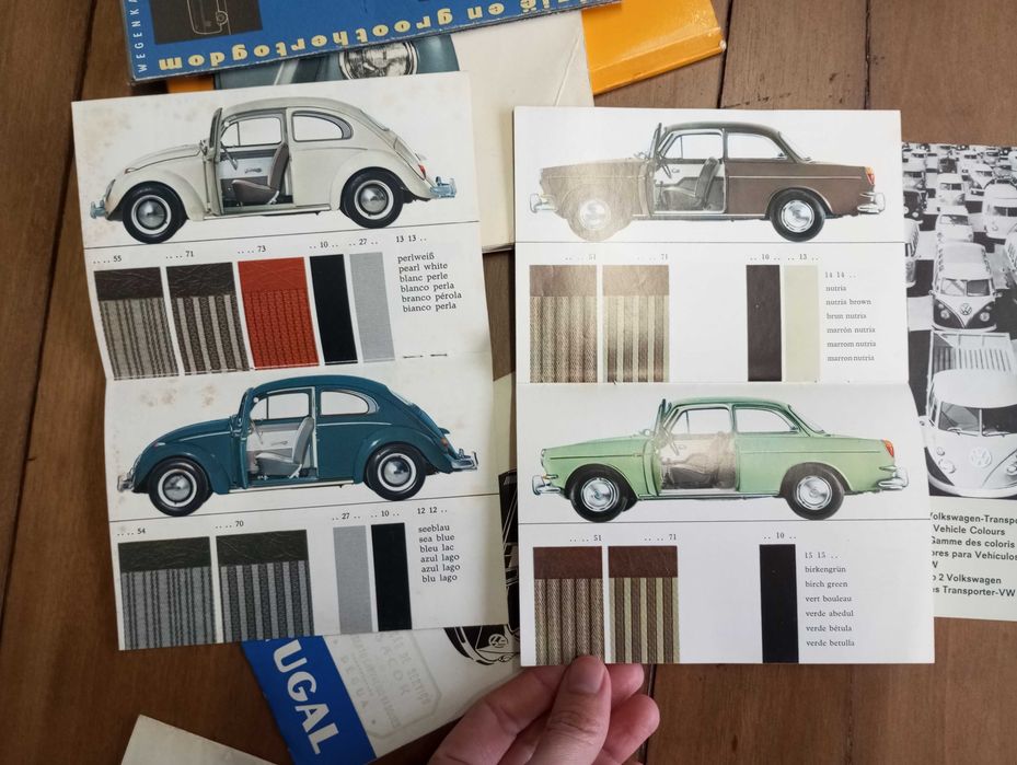 Antigas brochuras mapas catálogos VW Volkswagen