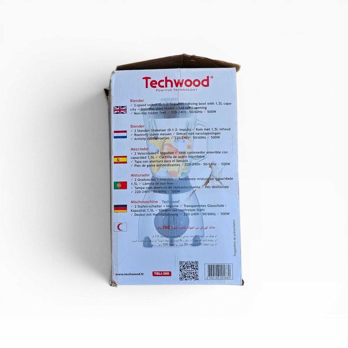 Liquidificadora Inox Techwood TBLI-360 1,5L 500W | Nova c/ Caixa