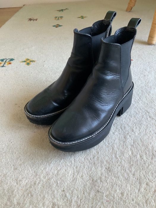 Botas pretas pele ZARA (35)