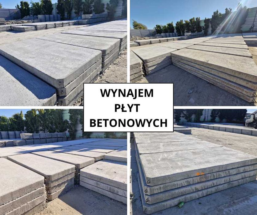 WYNAJEM, płyty drogowe, płyty betonowe + transport HDS