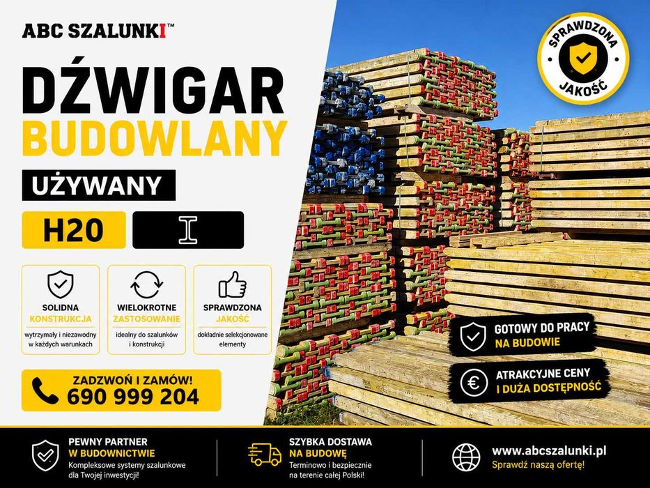 Dźwigary budowalne używany H20 szalunek stropowy doki