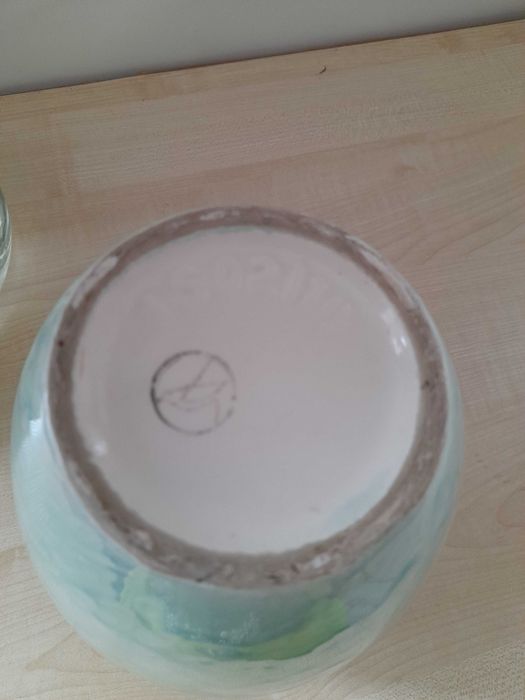 Wazon turkusowy- ceramika glazurowana