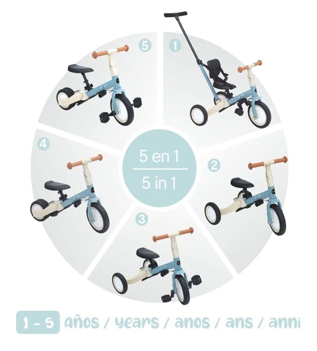 Triciclo / Bicicleta Evolutiva Gyro 5 em 1 (Olmitos) – Como Nova