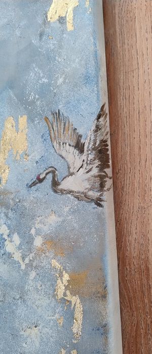 Obraz olejny 30x40 ŻURAWIE