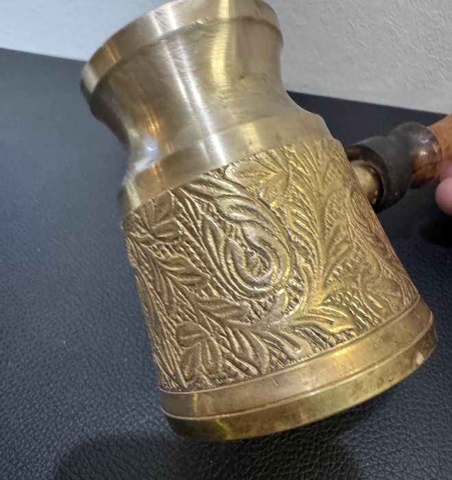 Латунна турка (джезва) Туреччина з дерев’яною ручкою