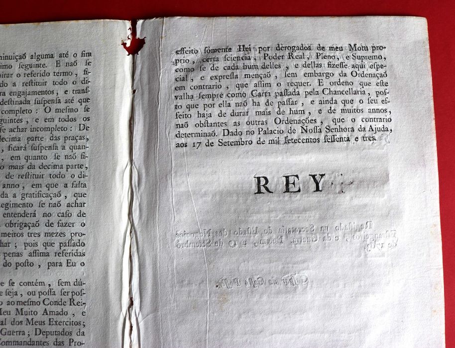 Rei D José alvará do Regimento dos Reaes Estrangeiros 1763