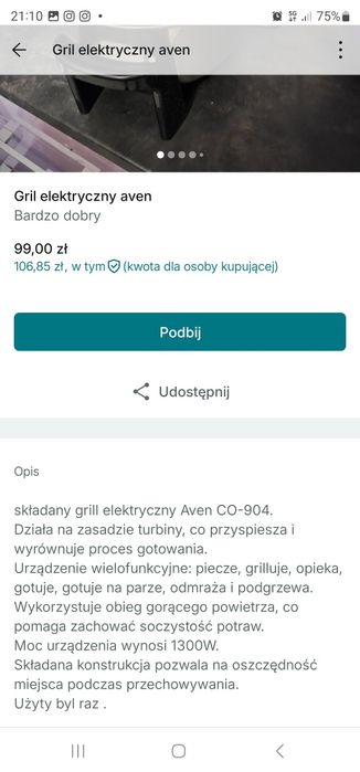 Gril elektryczny aven