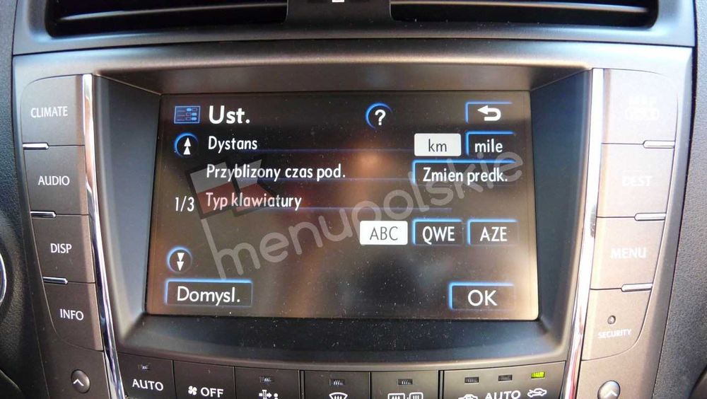 Menu Polskie Lektor Polski Lexus Toyota Mapa Nawigacja Avensis Verso