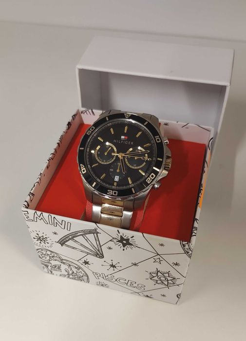(BP) Tommy Hilfiger Jordan Two Tone Watch – Elegancki Koperta 43 mm