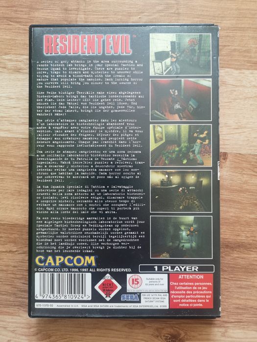 Sega Saturn gra Resident Evil wersja  PAL angielski