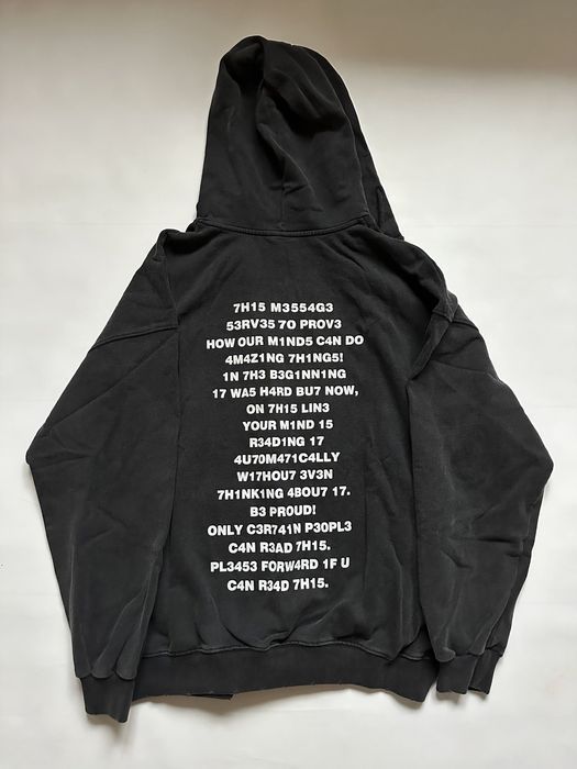 зип худи Vetements Brain power washed zip balenciaga raf alyx opium