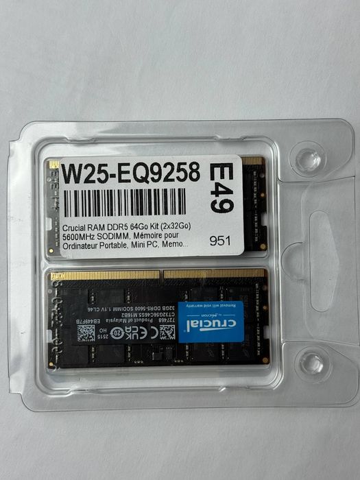 Оперативна пам'ять Crucial DDR5 SO-DIMM Kit 64GB (2x32GB) 5600MHz