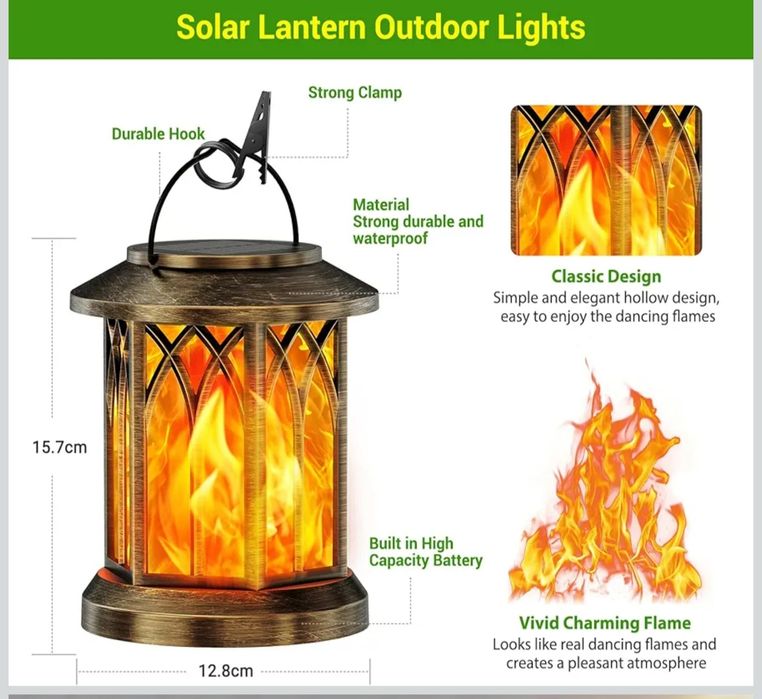 Wiszące lampy solarne do ogrodu, na zewnątrz