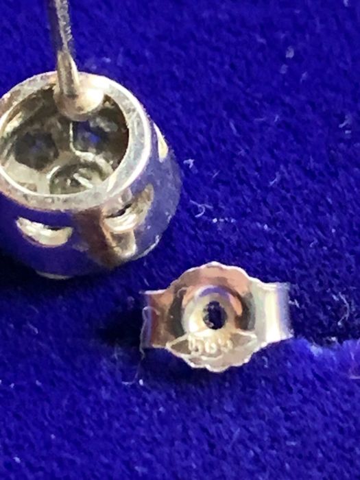 KOLCZYK z BRYLANTAMI  białe złota próba 585 !!!