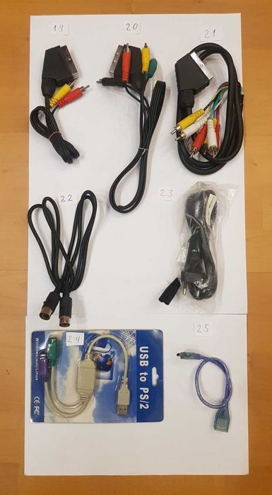 Кабелі Jack-TRS; SCART; RCA; перехідники USB