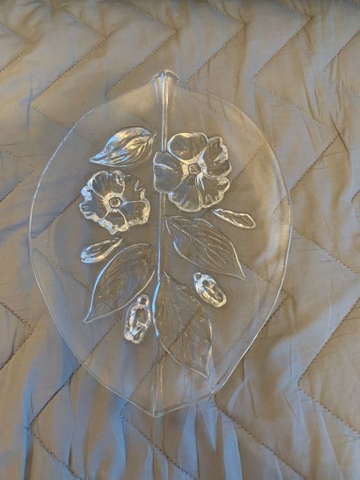 Dwie sztuki patera i miseczka Walther Glass