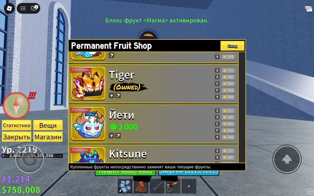 Акаунт Blox Fruits