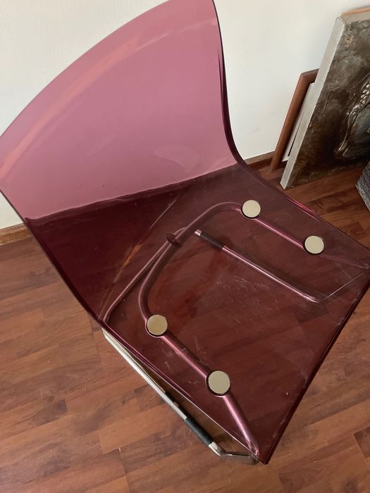 4 cadeiras transparentes roxas IKEA design “tobias”