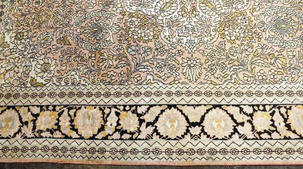 Tapete de SEDA natural de Caxemira com 277cm x 174cm