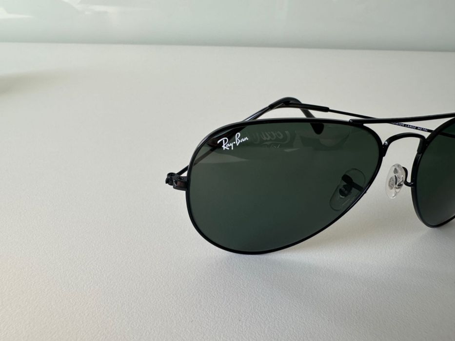 RayBan Original RB3025 Aviator Black Green G15 Novos