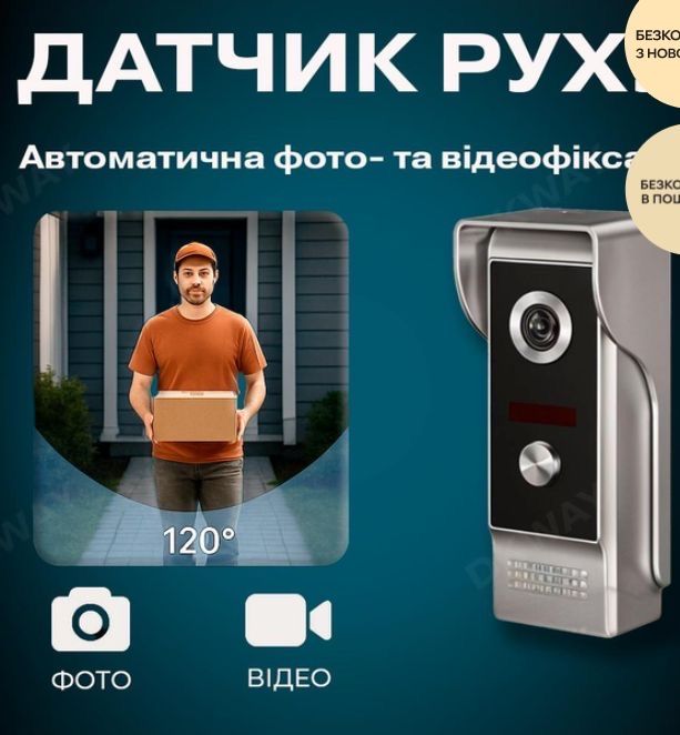 Комплект WI-FI відеодомофона розумна HD система для будинку / квартири