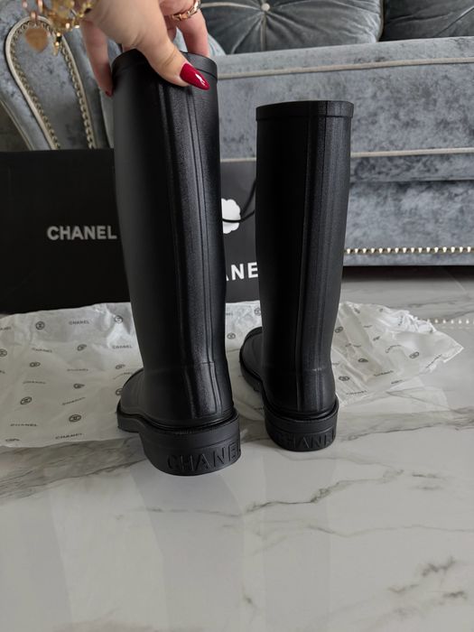 Черные Резиновые сапоги Chanel 36, 37, 38, 39, 40
