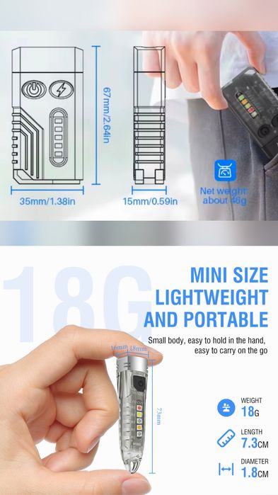 BORUIT V1 / V10, найкращий ліхтарик-брелок, топ якість,