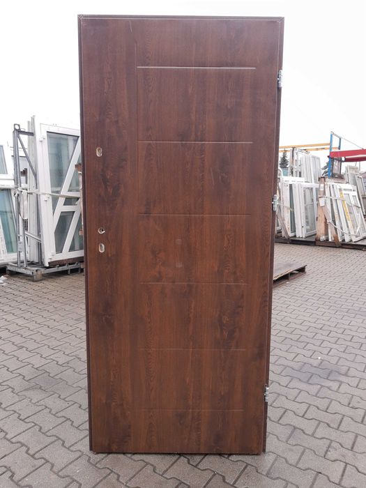 Drzwi zewnętrzne stalowe 100x208 Orzech, Czyste powietrze