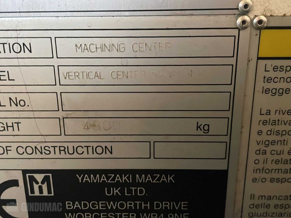 Centrum obróbcze CNC Mazak VCS 430A