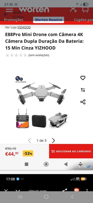 Drone E88pro mini novo