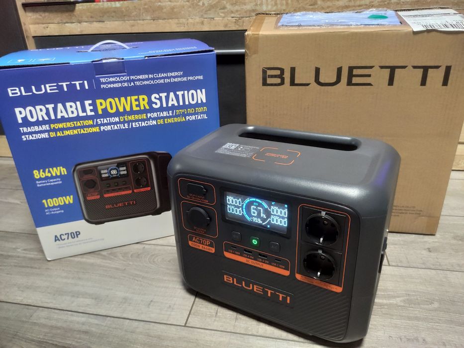 Зарядная станция Bluetti AC70P / 1000 Вт номинал /2кВт в режиме PowerLift/ 864 Вт⋅ч / LiFePO4 батарея