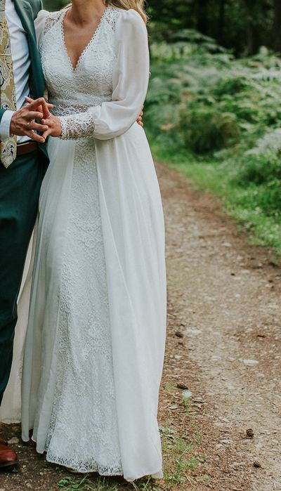 Suknia ślubna boho / romantic / S / 36 / Śmietana