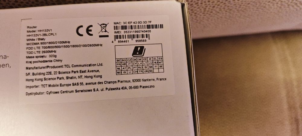 Modem 4G/LTE  na kartę SIM TCL LINKHUB