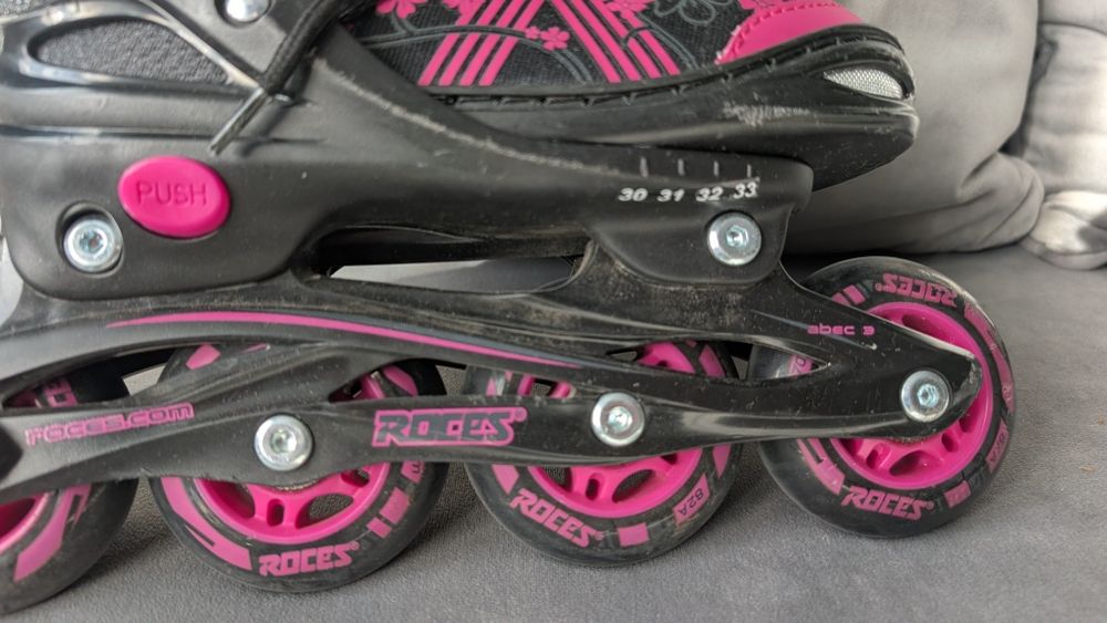 Łyżworolki Roces Jokey 3.0 Girl czarno-różowe rozm 30-33