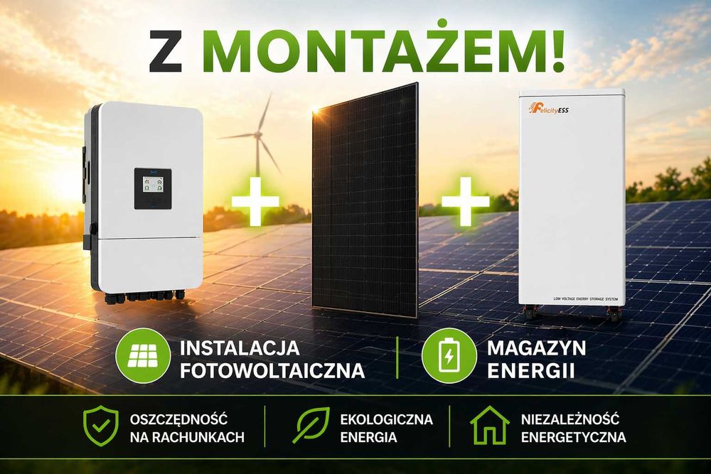 Fotowoltaika 6kW + Magazyn Energii 15kWh + MONTAŻ DOTACJA