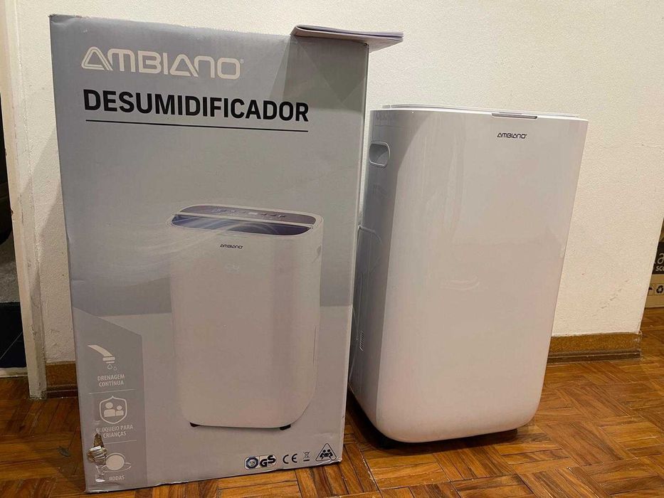 Desumidificador Ambiano 20L - Como Novo! 4 Modos + Rodas 220-240V