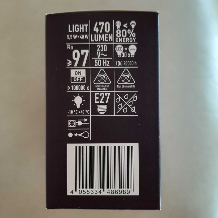 NOVO 3 Lâmpadas LED 470lumen E27