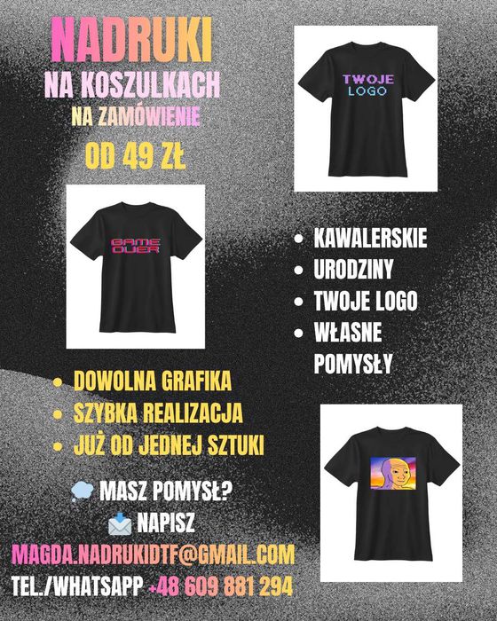 Koszulka z własnym logo/nadrukiem custom